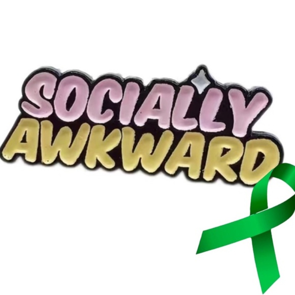 Socially Awkward mental healthy awareness anxiety pin broach